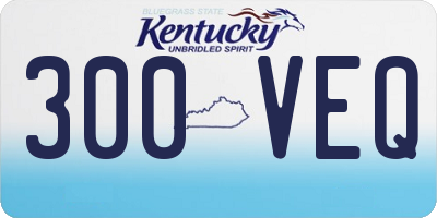 KY license plate 300VEQ