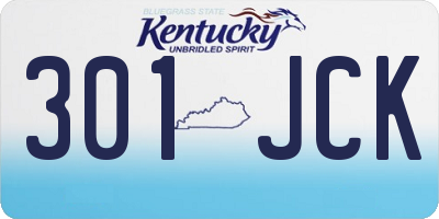 KY license plate 301JCK