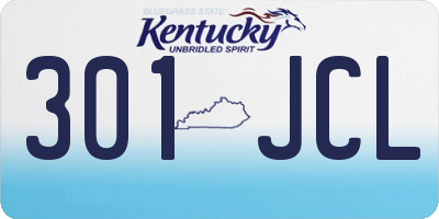 KY license plate 301JCL