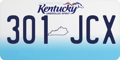 KY license plate 301JCX