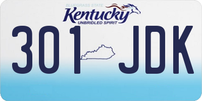 KY license plate 301JDK