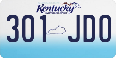 KY license plate 301JDO