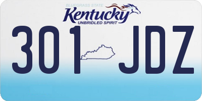 KY license plate 301JDZ