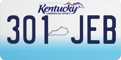 KY license plate 301JEB