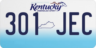 KY license plate 301JEC