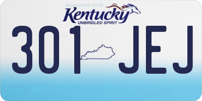 KY license plate 301JEJ