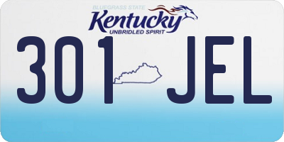 KY license plate 301JEL