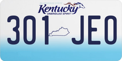 KY license plate 301JEO