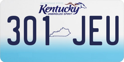 KY license plate 301JEU