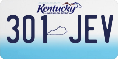 KY license plate 301JEV