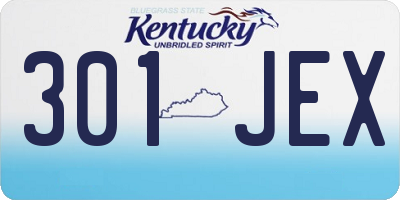 KY license plate 301JEX