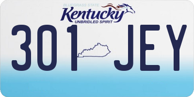 KY license plate 301JEY