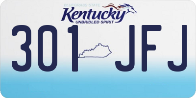 KY license plate 301JFJ