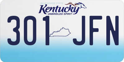 KY license plate 301JFN