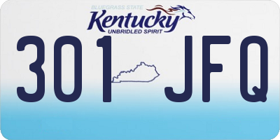 KY license plate 301JFQ