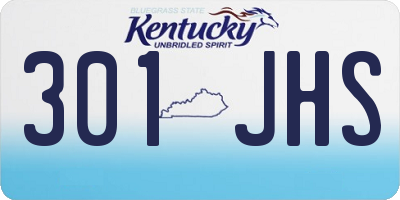 KY license plate 301JHS