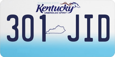 KY license plate 301JID