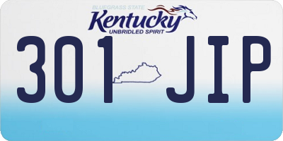 KY license plate 301JIP