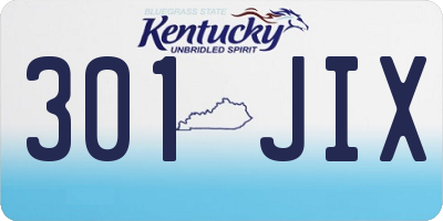 KY license plate 301JIX