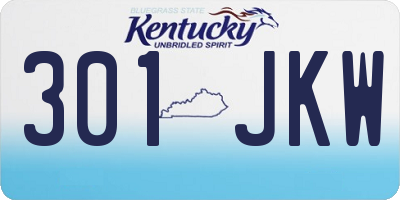 KY license plate 301JKW