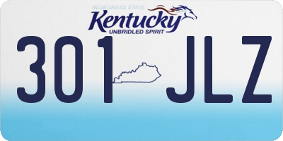 KY license plate 301JLZ