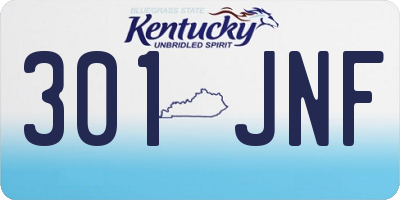 KY license plate 301JNF