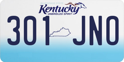 KY license plate 301JNO