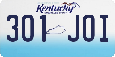 KY license plate 301JOI