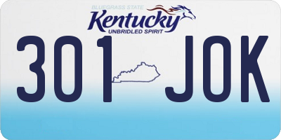 KY license plate 301JOK
