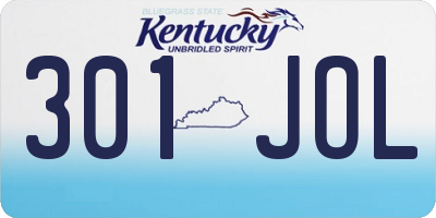 KY license plate 301JOL