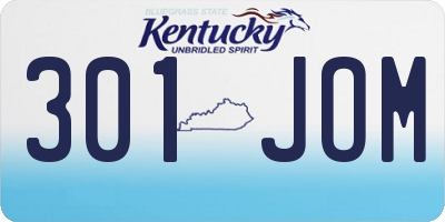 KY license plate 301JOM