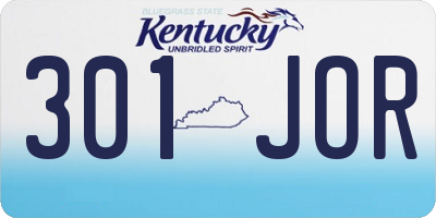 KY license plate 301JOR
