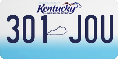 KY license plate 301JOU
