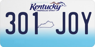 KY license plate 301JOY