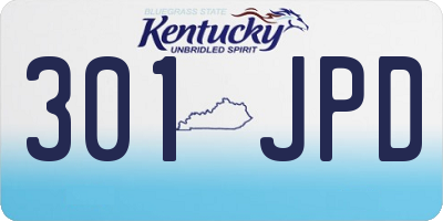 KY license plate 301JPD