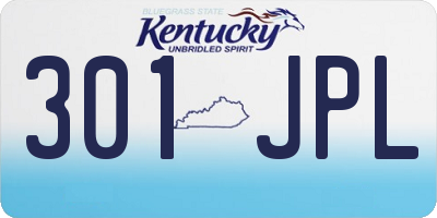 KY license plate 301JPL