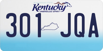 KY license plate 301JQA