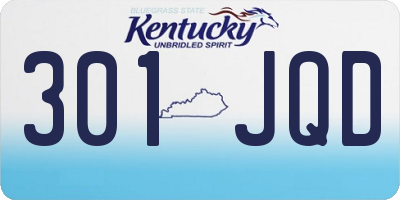 KY license plate 301JQD