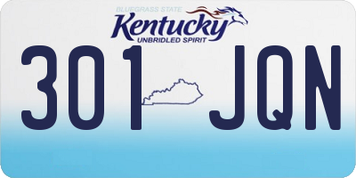 KY license plate 301JQN