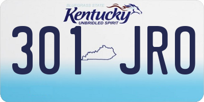 KY license plate 301JRO