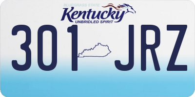 KY license plate 301JRZ