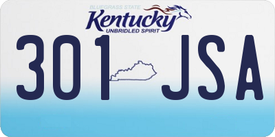 KY license plate 301JSA