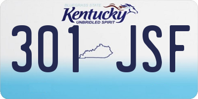 KY license plate 301JSF