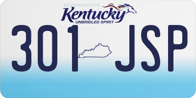 KY license plate 301JSP