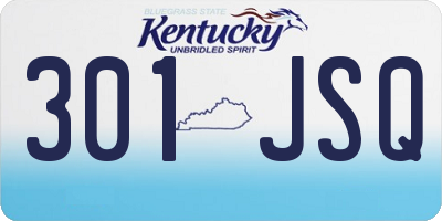 KY license plate 301JSQ
