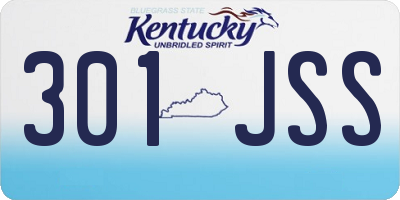 KY license plate 301JSS