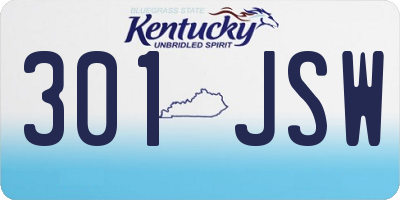 KY license plate 301JSW