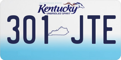 KY license plate 301JTE
