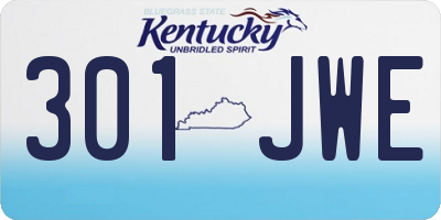KY license plate 301JWE