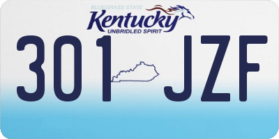 KY license plate 301JZF